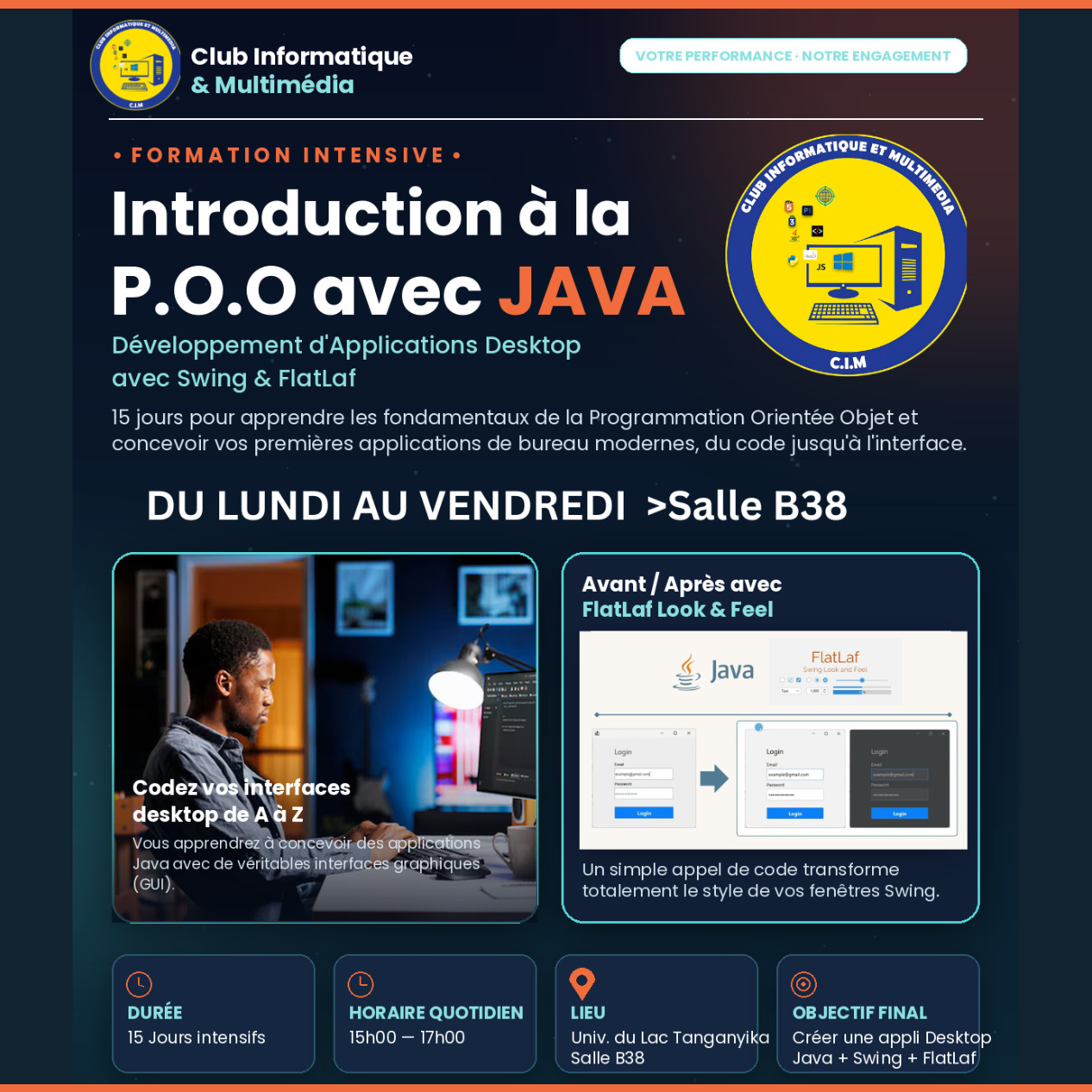 Formation intensive : découvrez la P.O.O avec Java et créez vos premières applications Desktop
